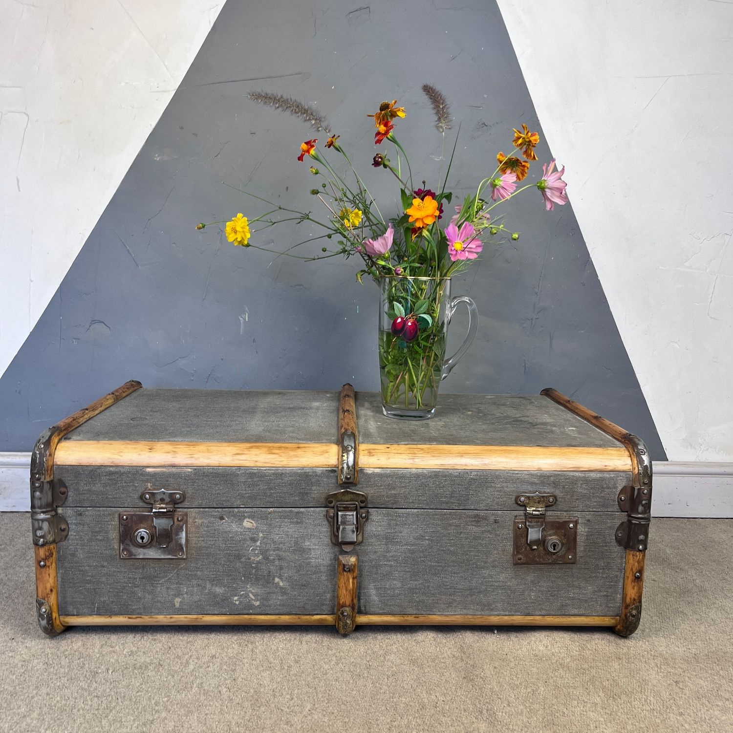 y Steamer Trunk Chest Coffee Table Storage Box y Steamer Trunk Chest Coffee Table Storage Box