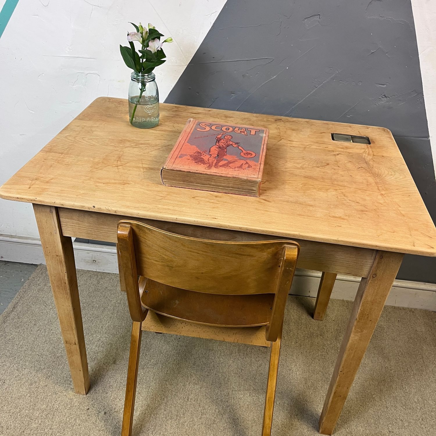 Mid Century School Desk & Chair Mid Century School Desk & Chair