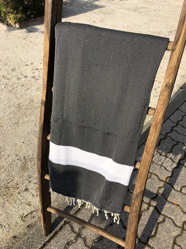 Fouta  200x200cm Diamant Noir
