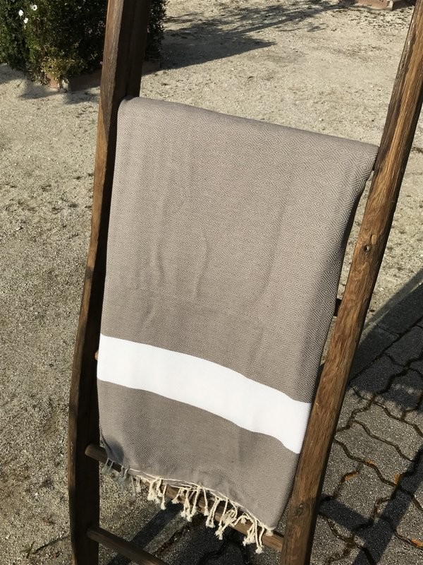 Fouta  200x200cm Diamant Taupe