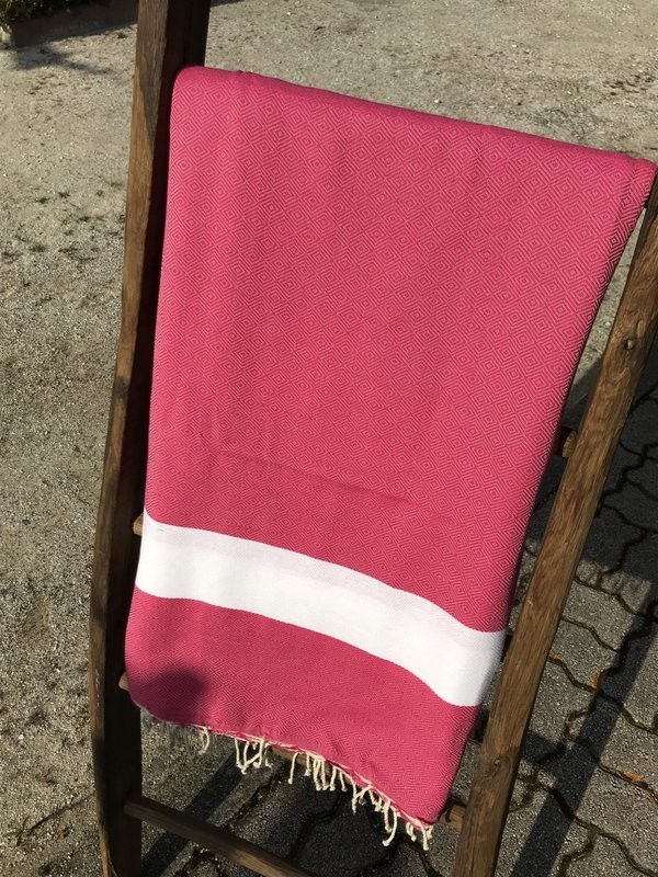 Fouta  200x200cm Diamant Fushia