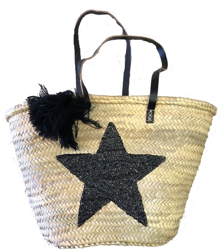 Panier Etoile Noire Pompon Noir