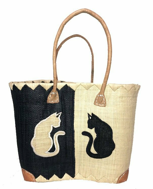 Panier Aravola Chats Noir/Blanc Grand Modèle