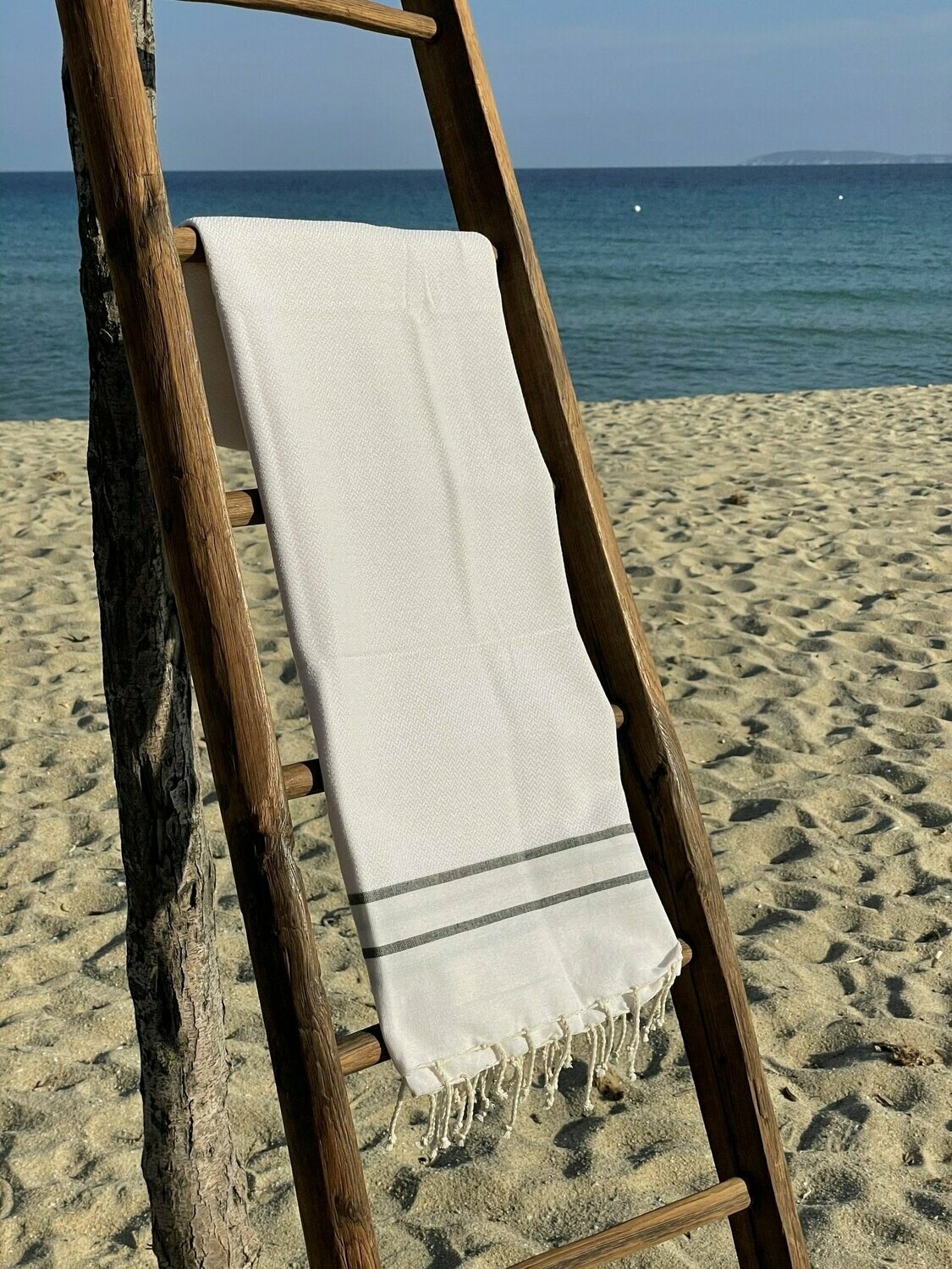 Fouta 100x200cm Chevron Blanc