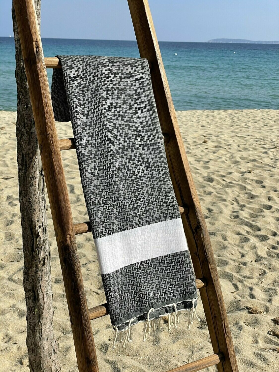 Fouta 100x200cm Diamant Noir
