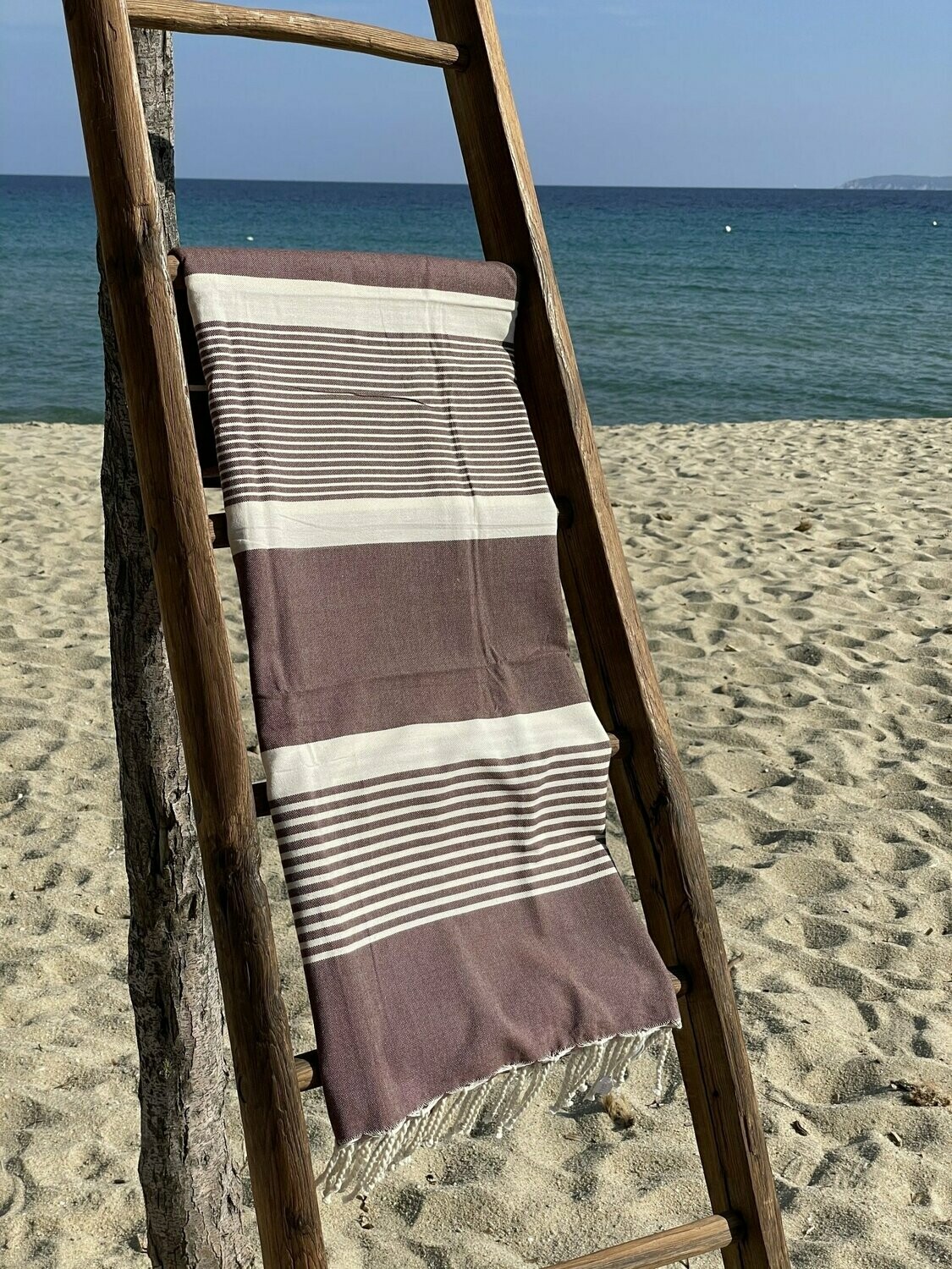 Fouta 100x200cm Arthur Chocolat/Blanc