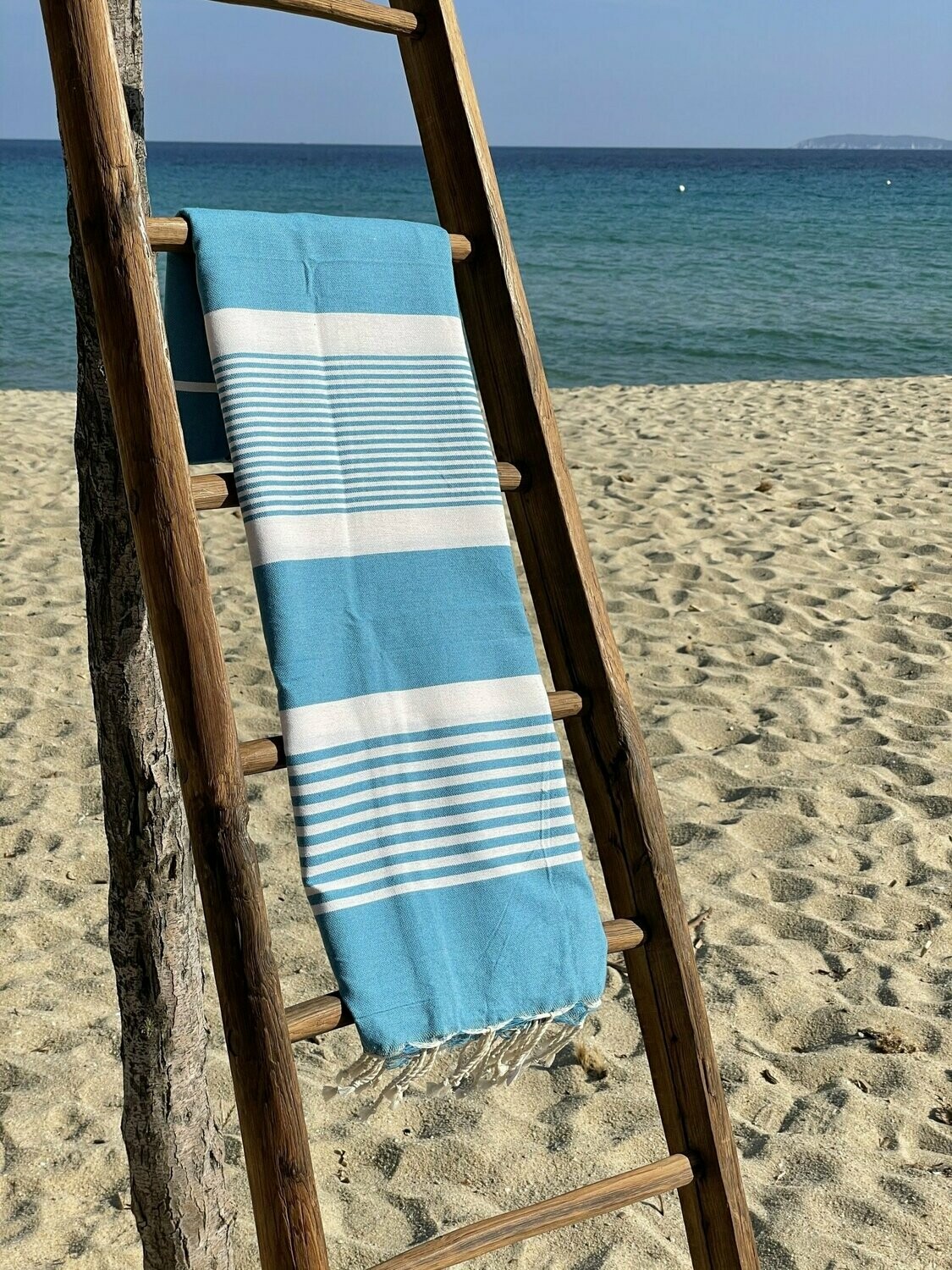 Fouta 100x200cm Arthur Turquoise/Blanc