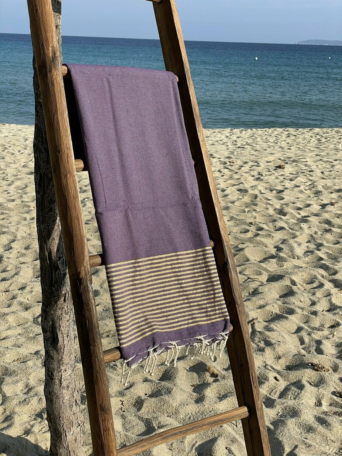 Fouta  100x200cm Plat Lurex Doré  Violet