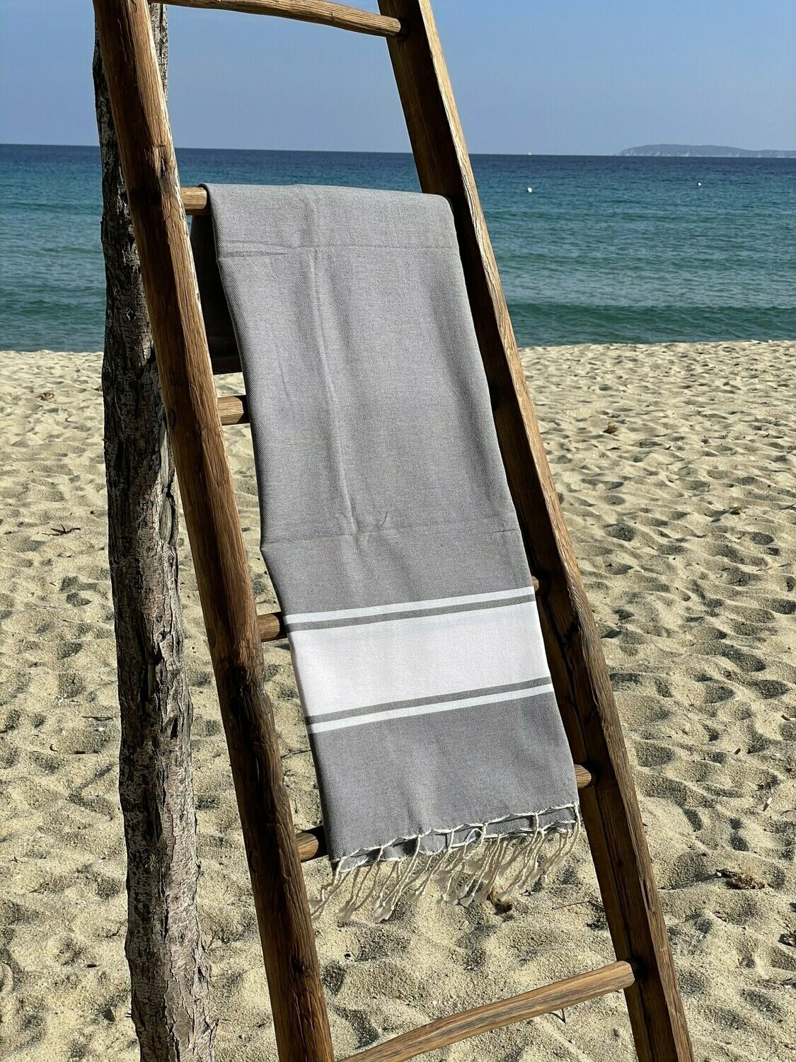 Fouta  100x200cm Traditionnelle  Gris Moyen