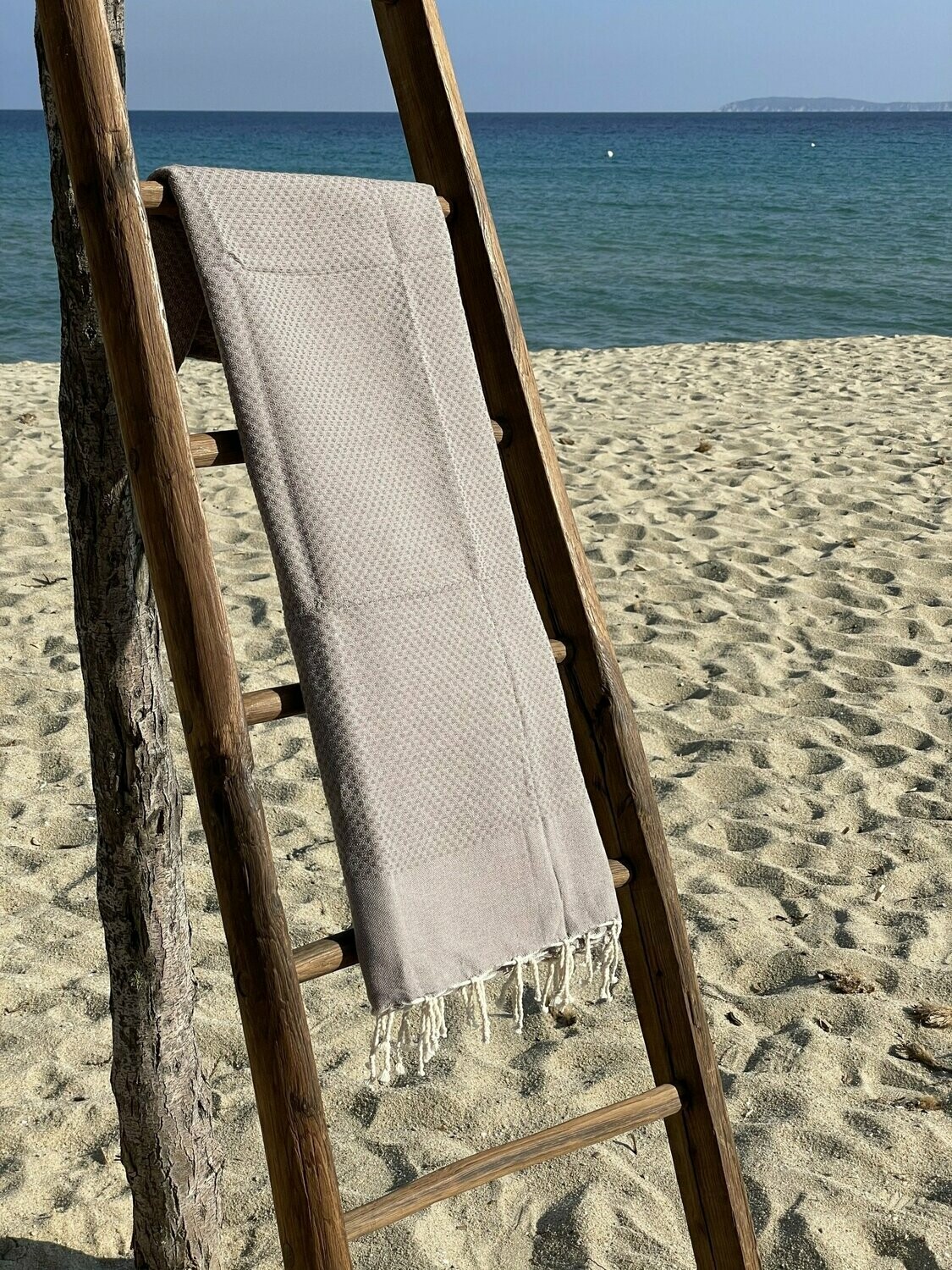 Fouta 100x200cm Nid d'Abeille Unies Taupe