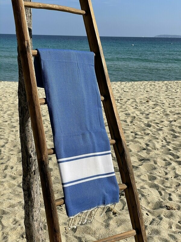 Fouta  100x200cm Traditionnelle  Bleu Roi