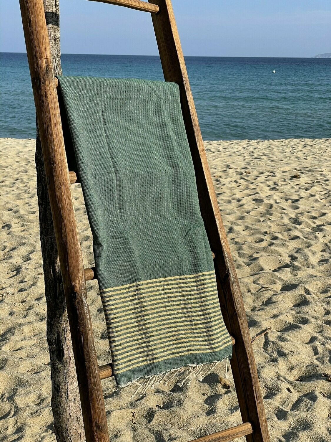 Fouta  100x200cm Plat Lurex Doré Vert Gazon