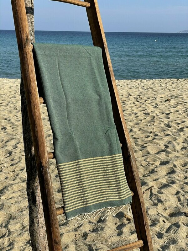 Fouta  100x200cm Plat Lurex Doré Vert Gazon