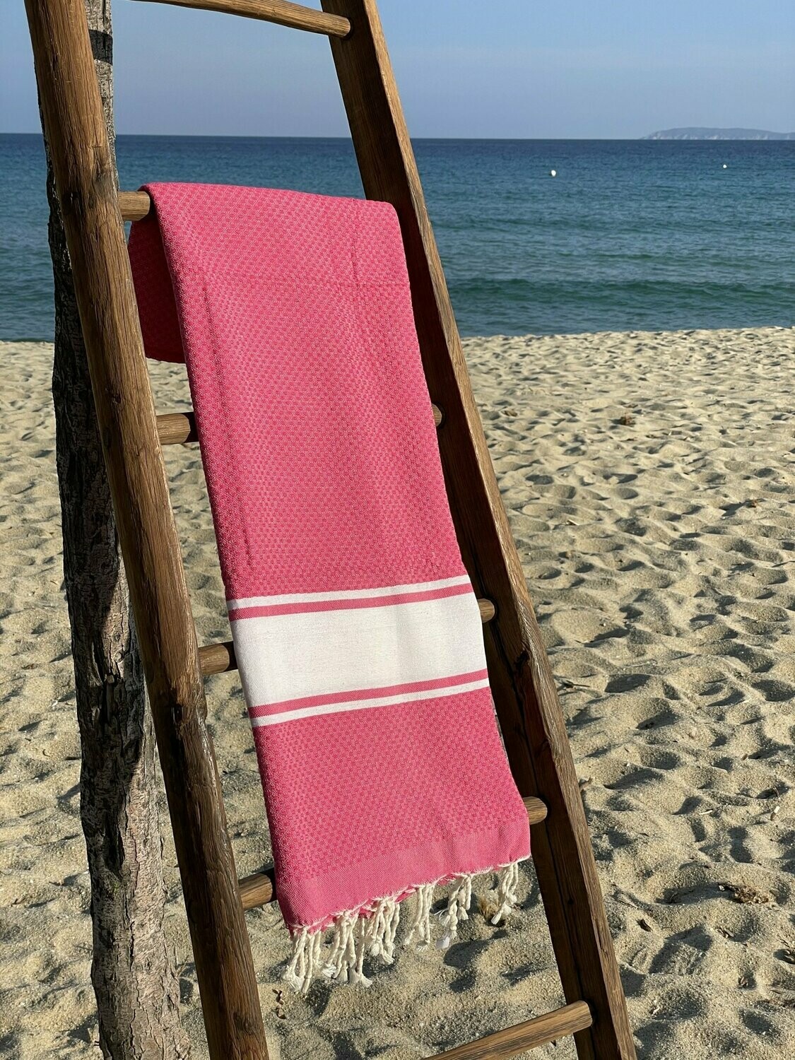 Fouta  100x200cm Nid d'Abeille Traditionnelle Fushia