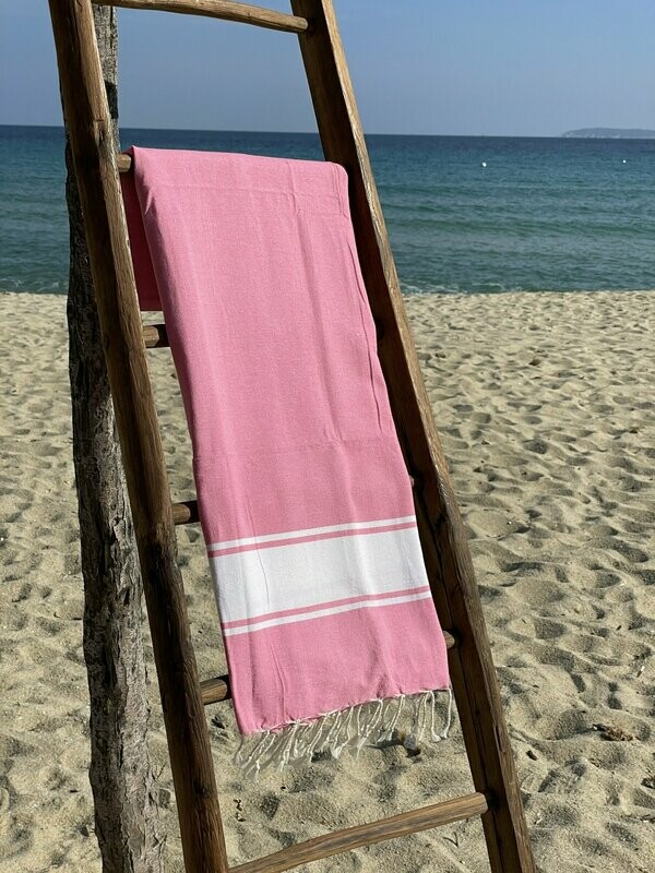 Fouta  100x200cm Traditionnelle  Rose Bonbon