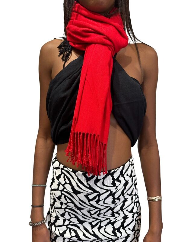 Echarpe 180x70 cm 30% Cachemire Rouge
