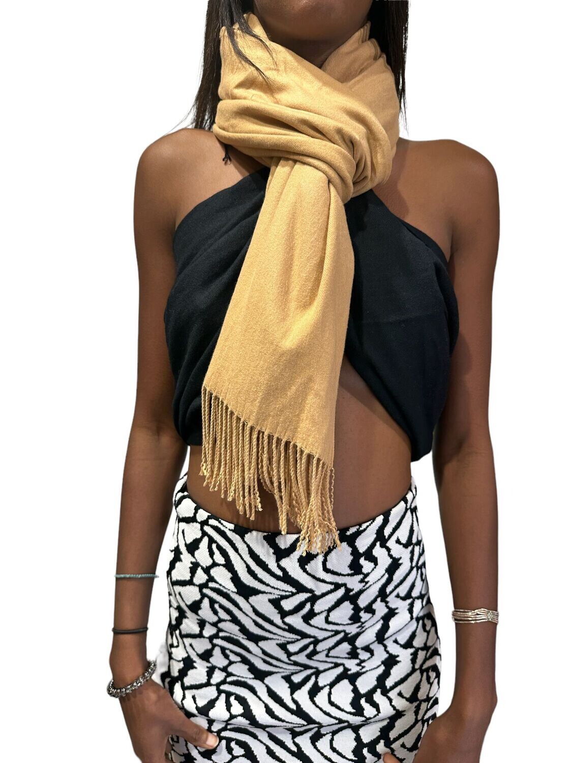 Echarpe 180x70 cm 30% Cachemire Camel