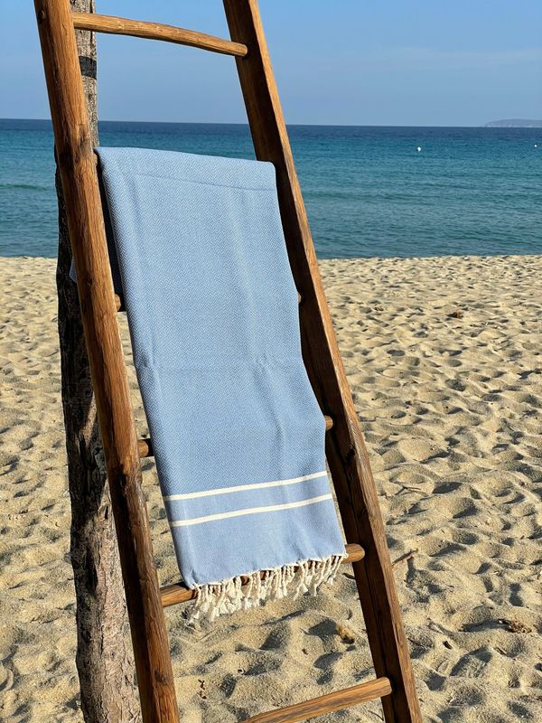 Fouta 100x200cm Chevron Bleu Jean's