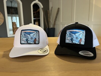 Skiing Artwork Patch Hat