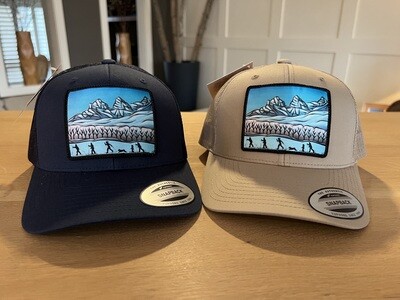 Three Sisters Cross Country Ski Artwork Patch Hat