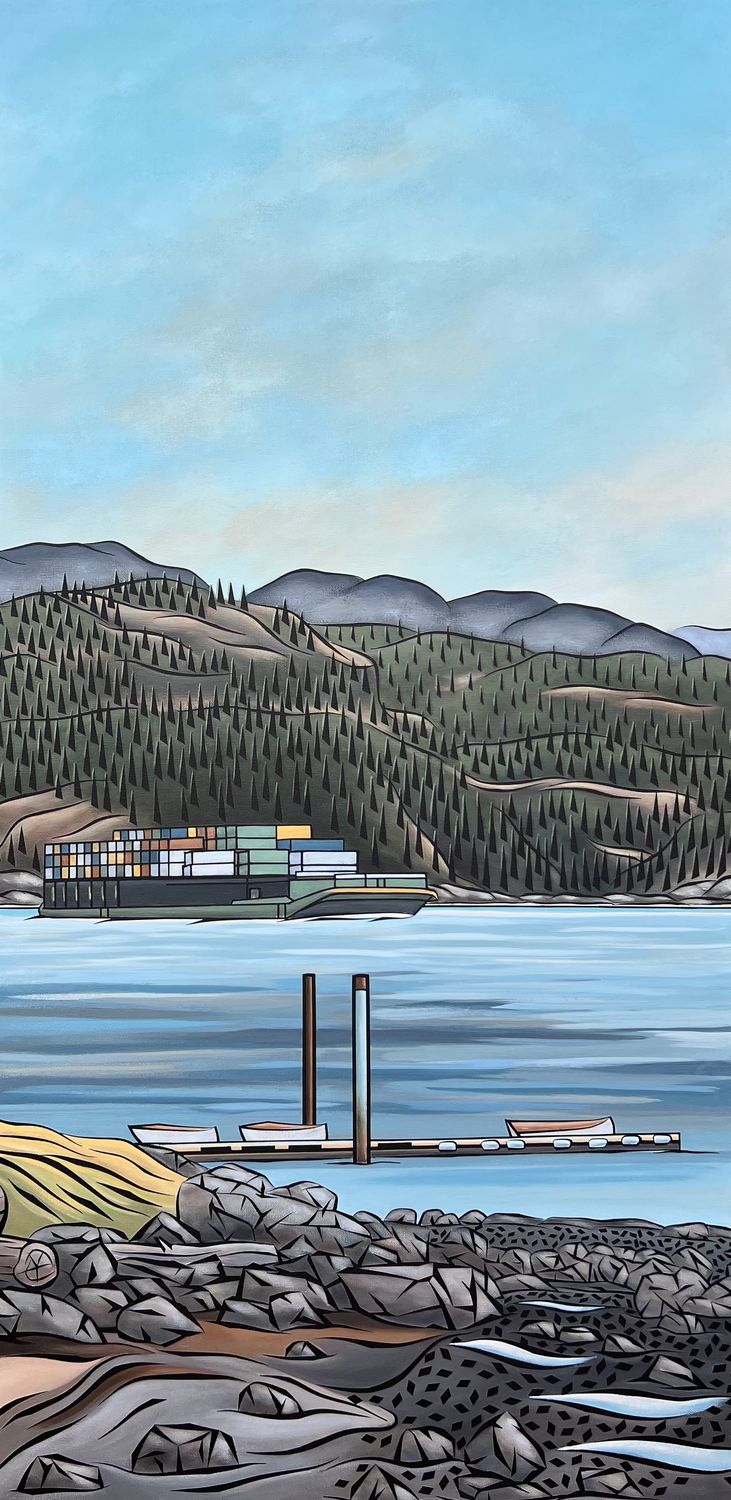 Freight On The Strait ~ 24”x48”