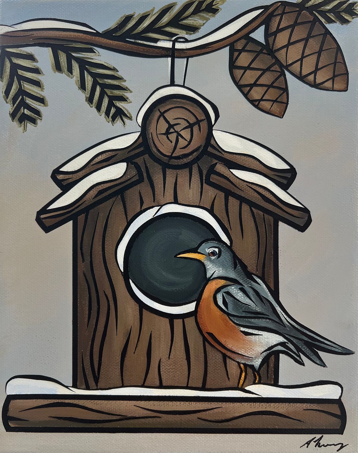 Christmas Painting - “Singing Loud For All To Hear” ~ 8”x10”