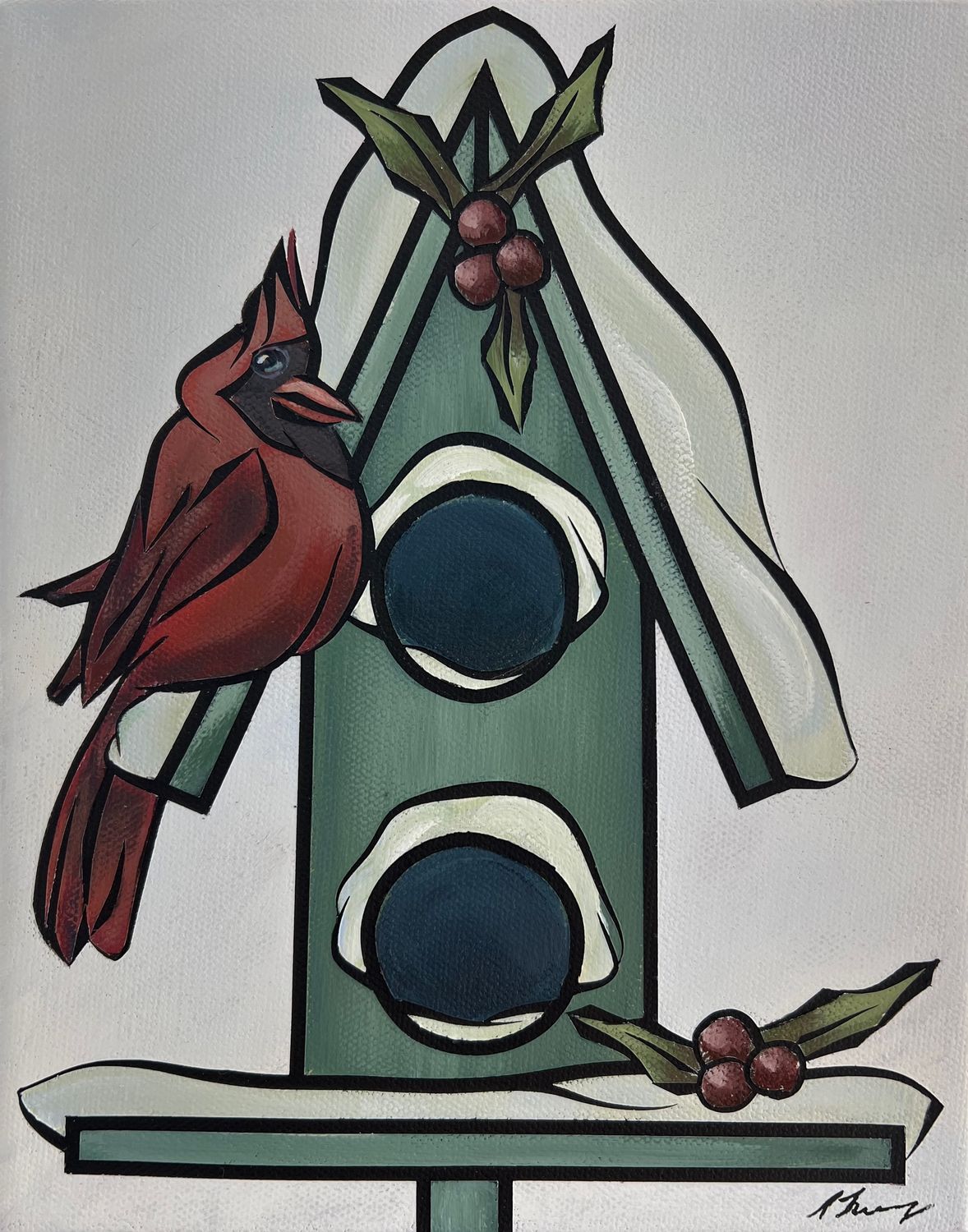 Christmas Painting - “Meet Me Under The Mistletoe ” ~ 8”x10”