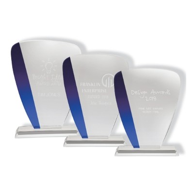 D Glass Blue Edge Trophy – CC1032S, CC1032M & CC1032L