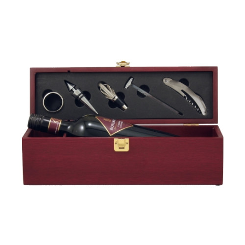 Engraved Timber Wine Box – Pine, Rosewood &amp; Bamboo