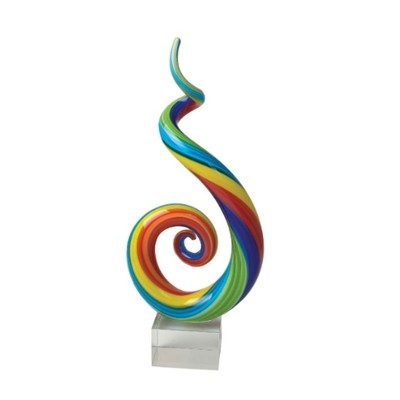 Glass Art Spectrum Spiral Sculpture by Zibo