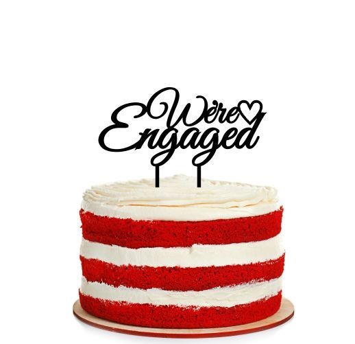 Engagement Cake Topper Design 1