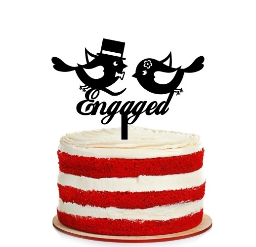 Engagement Cake Topper Design 5