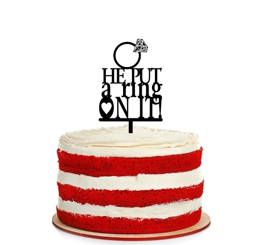 Engagement Cake Topper Design 6