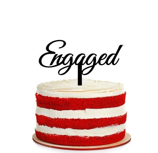 Engagement Cake Topper Design 7