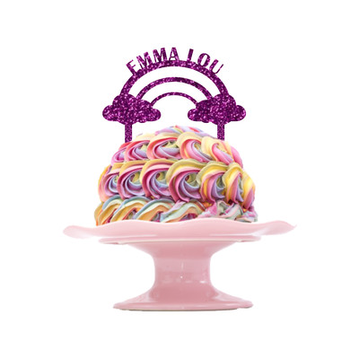 Children's Birthday Cake Topper Design 5 - Rainbow