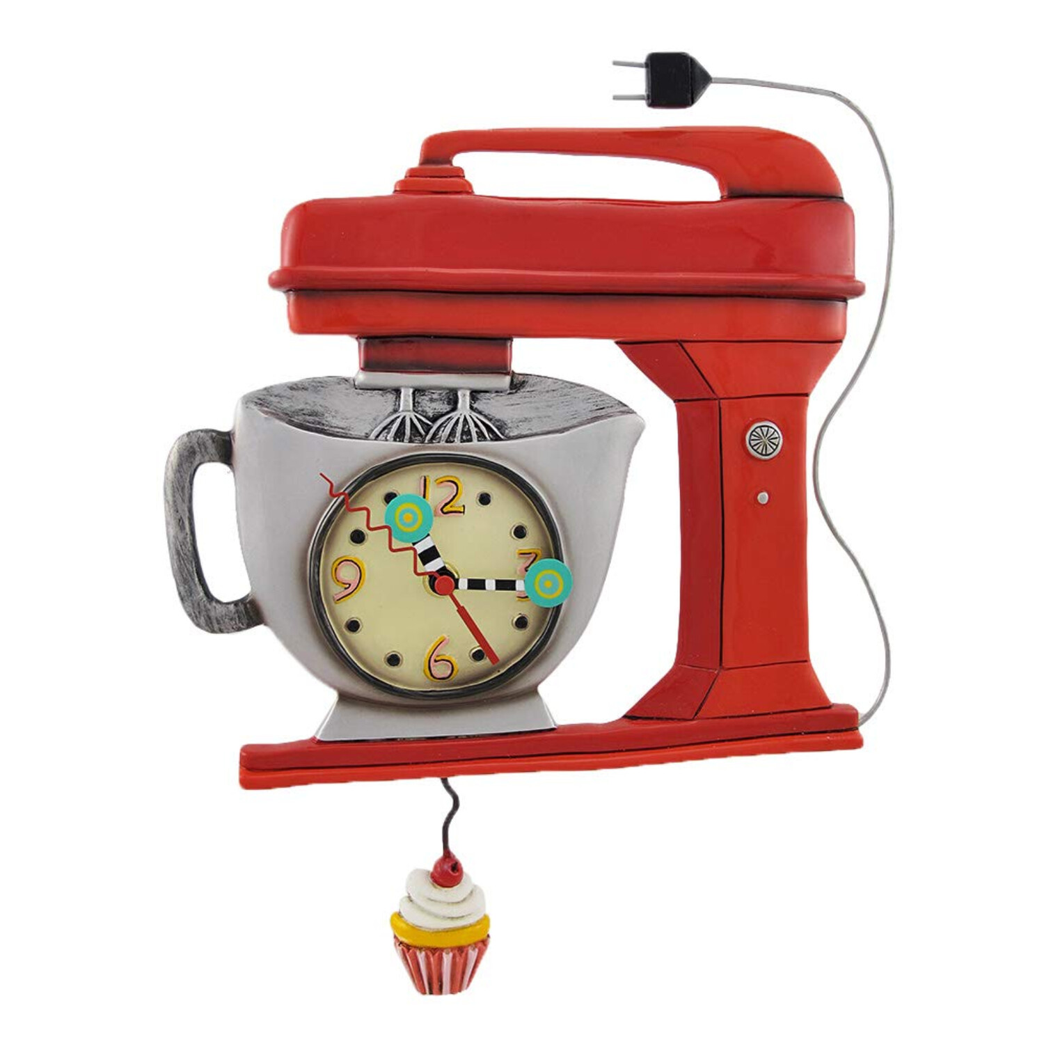 'Vintage Mixer Red' Allen Designs Pendulum Clock 'Vintage Mixer Red' Allen Designs Pendulum Clock