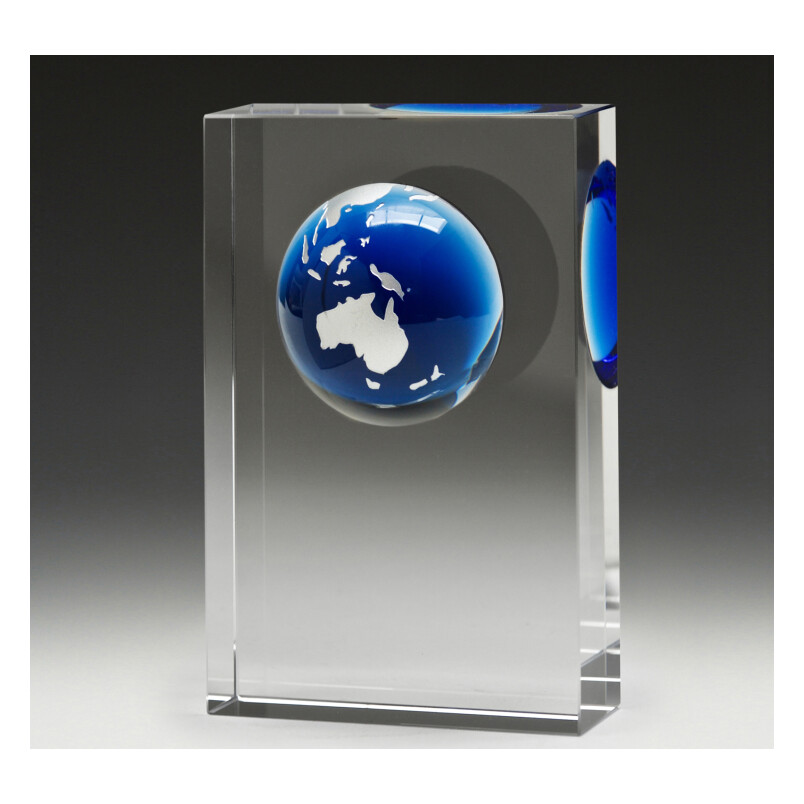 Blue Globe Crystal Block