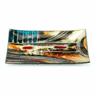 Earthy Abstract Glass Plate