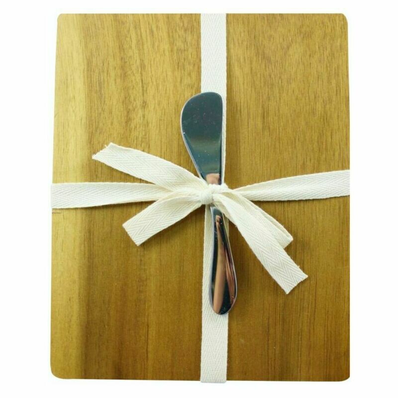 Acacia Cheeseboard with Plain Spreader