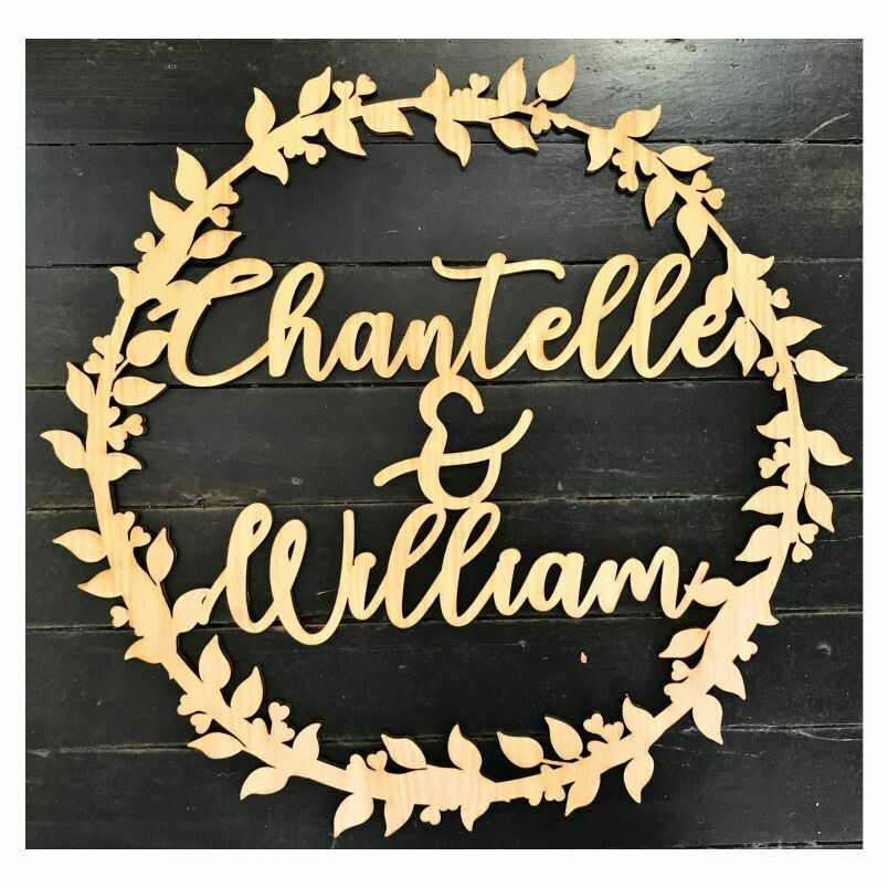 Floral Wedding Hoop Sign
