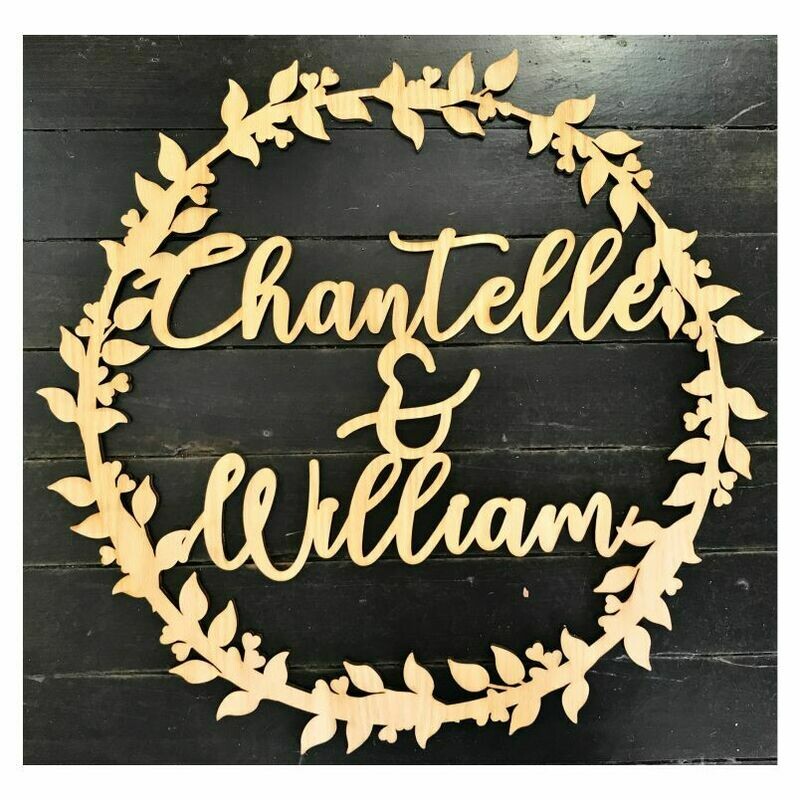 Floral Wedding Hoop Sign