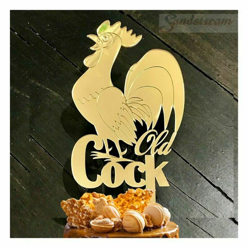 Birthday Cake Topper Old Cock