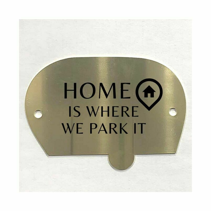 Brass Retro Caravan Plaque