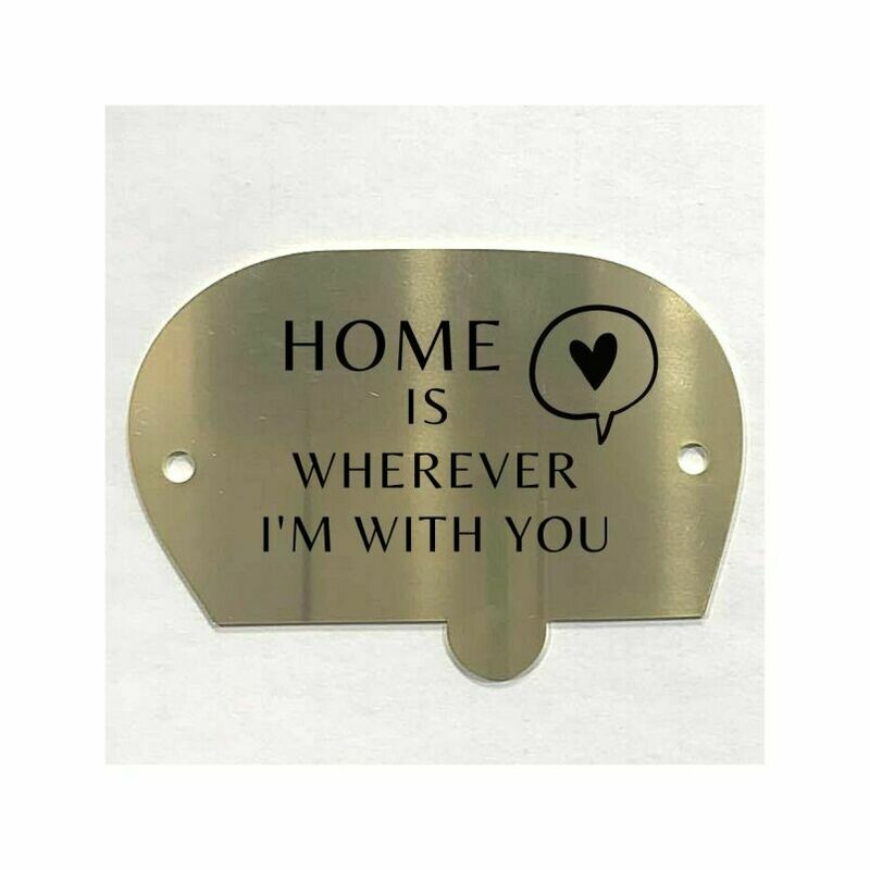 Brass Retro Caravan Plaque