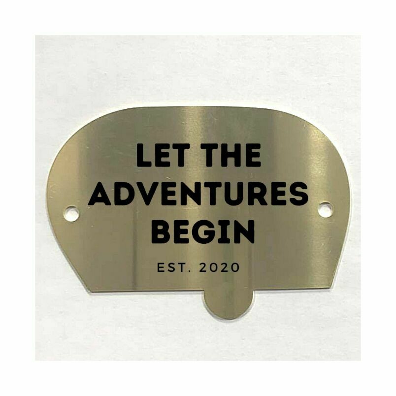 Brass Retro Caravan Plaque