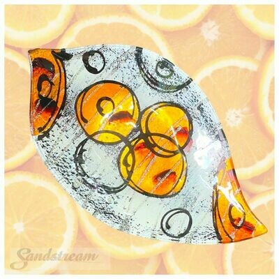 Orange Bubble Glass Plate