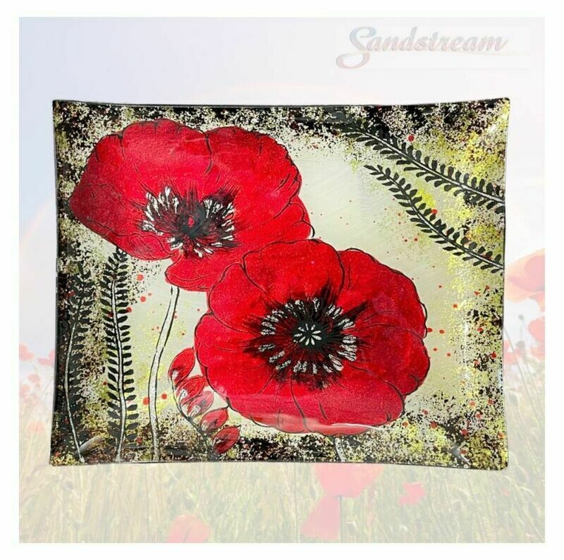 Armistace Poppy Glass Plate