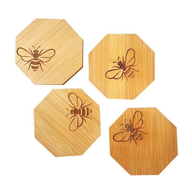 Bee Bamboo Coasters