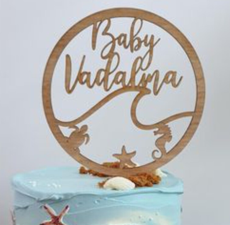 Birth Cake Topper Design 52
