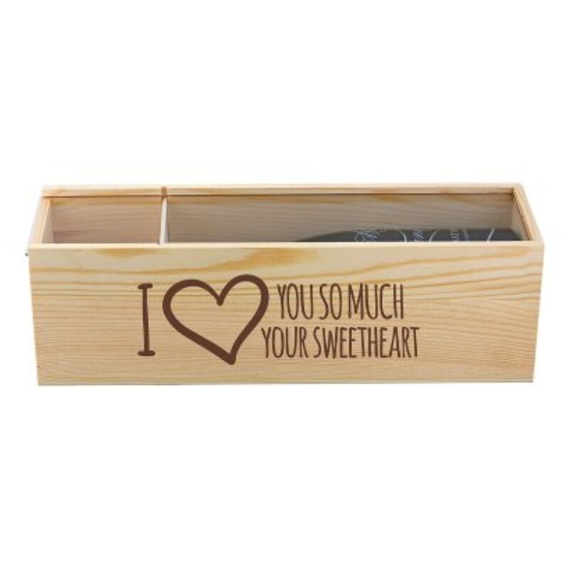 Engraved Timber Wine Box – Pine, Rosewood &amp; Bamboo